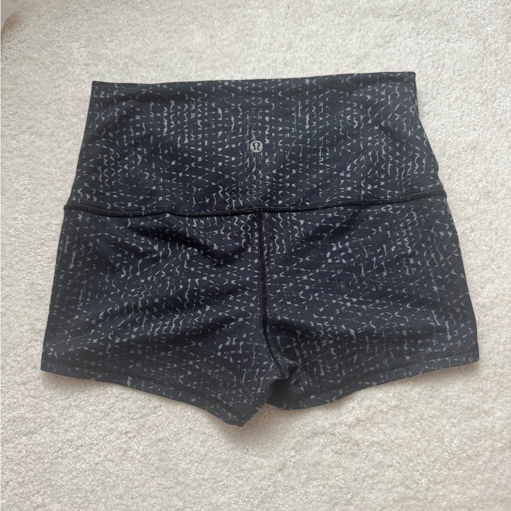 lululemon athletica Black Patterned Bike Shorts